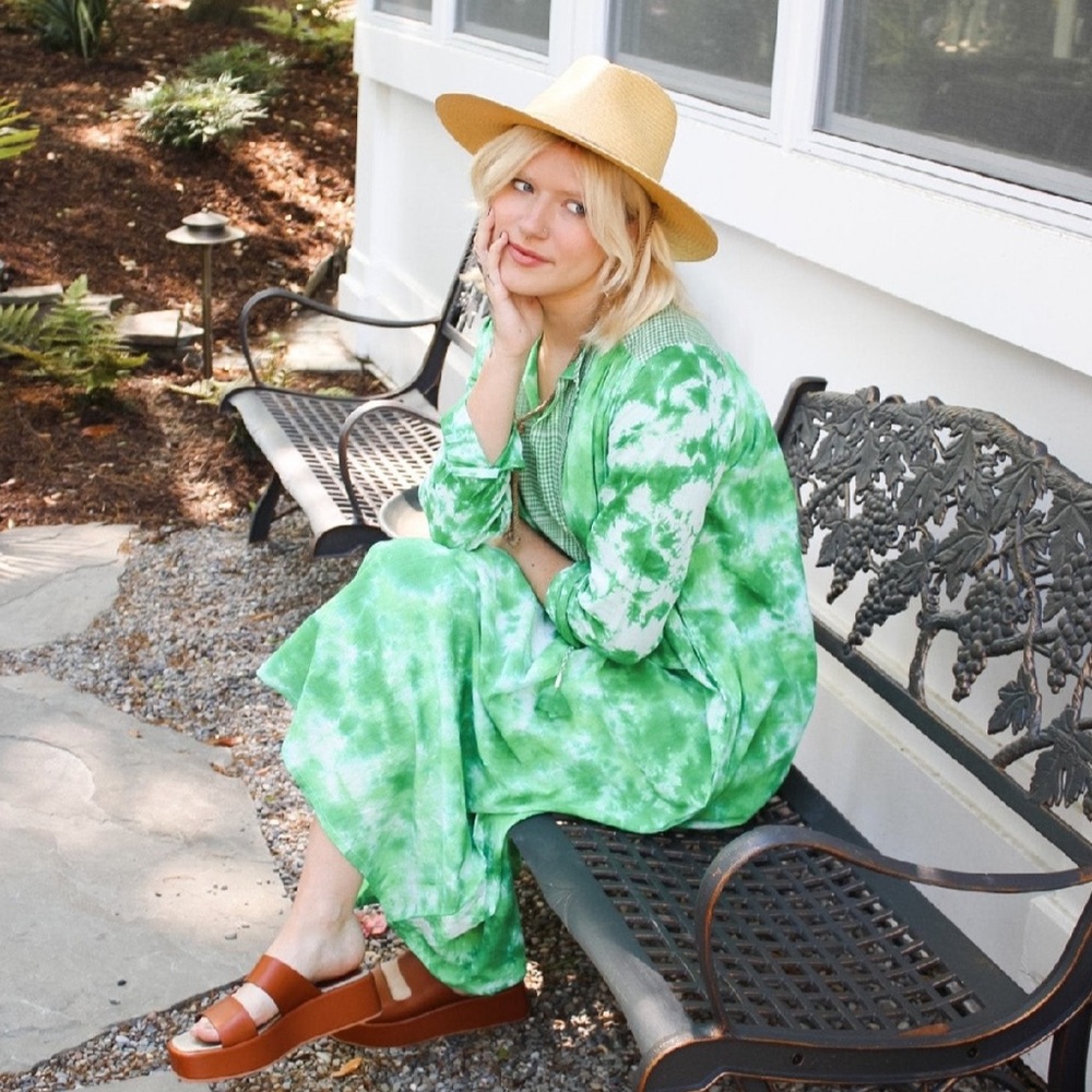 Green Tie-Dye Maxi Dress